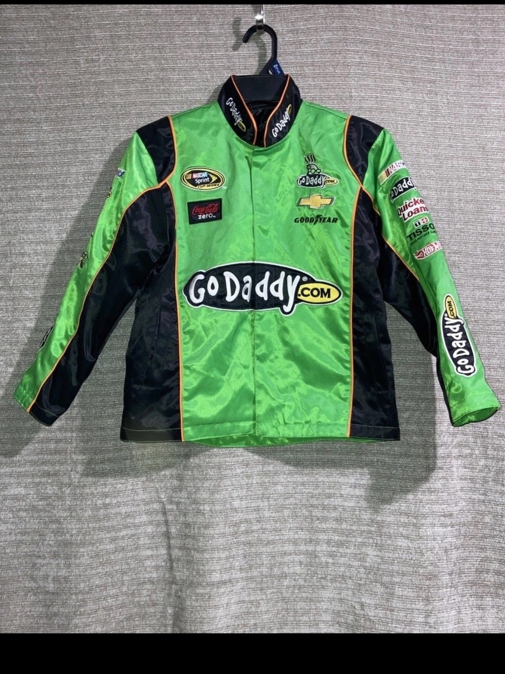 Kid’s Danica Patrick #7 Go Daddy Green Racing Jacket NASCAR Authentics Youth S M
